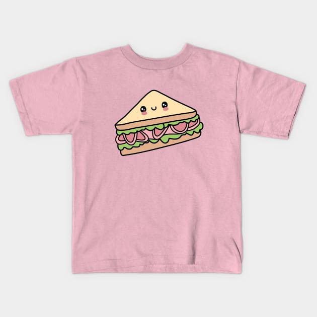 Cute Ham Sandwich Kids T-Shirt by Spicy Memes